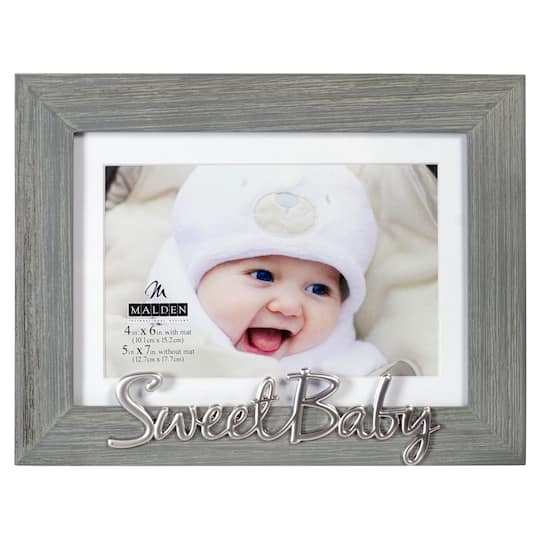 Malden International Designs Sweet Baby 4&#x22; x 6&#x22; Distressed Expression Frame with Mat